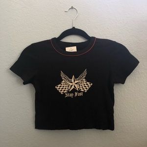 Brandy Melville stay fast flag crop top